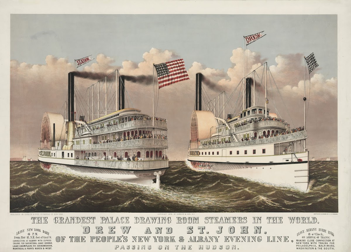 Grandest palace drawing room steamers in the world Drew and St John 1878