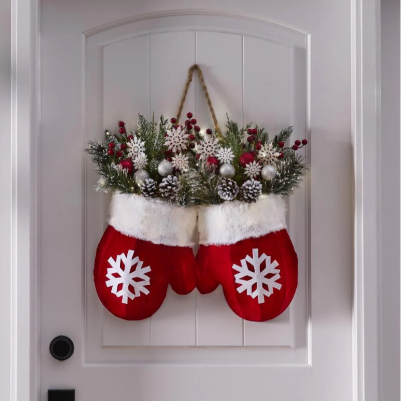 Weihnachtskranz mit Handschuh-Motiv