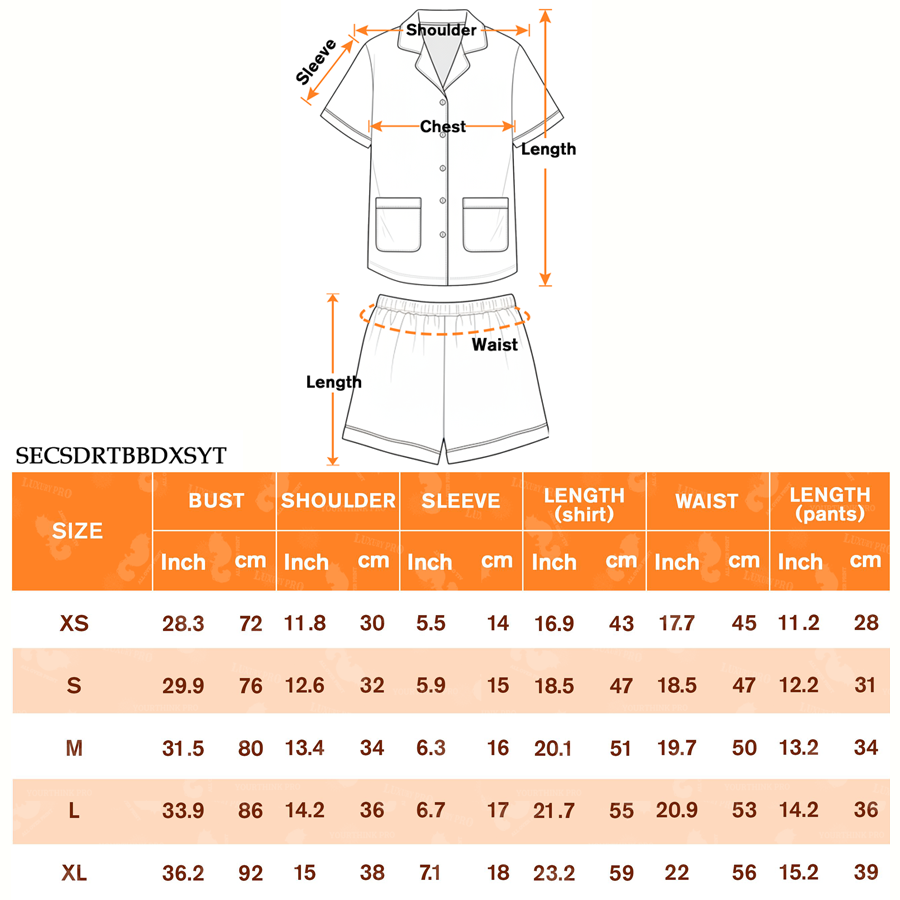 AOP SEC Satin Kids Piping Trim Short Sleeve Pajama Set