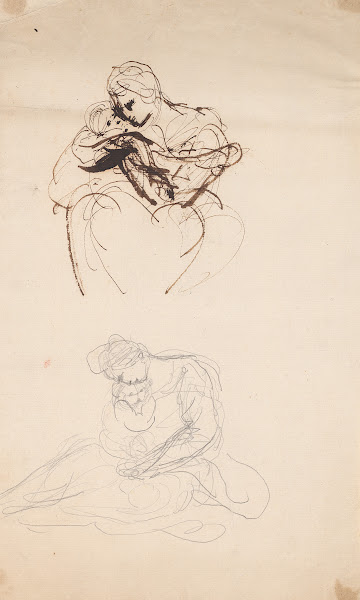 Two Sketches of a Woman and Infant