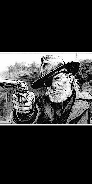 One Eyed Cowboy Aiming Gun 4K Wallpaper Background