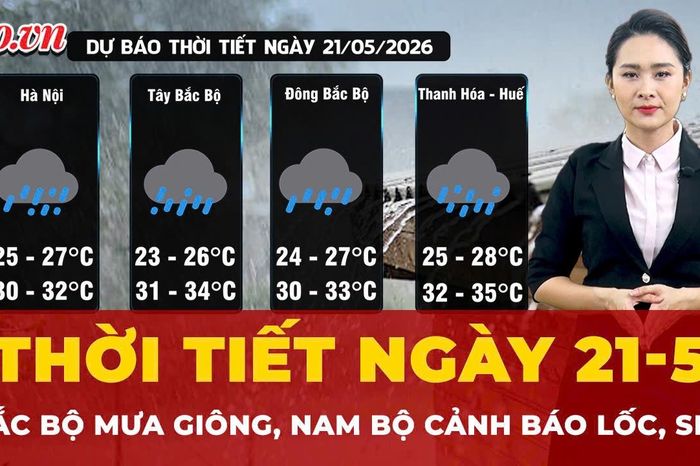 Dự báo thời tiết ngày 21-5: Bắc Bộ mưa giông, Nam Bộ cảnh báo lốc, sét - Báo Pháp Luật TP.HCM