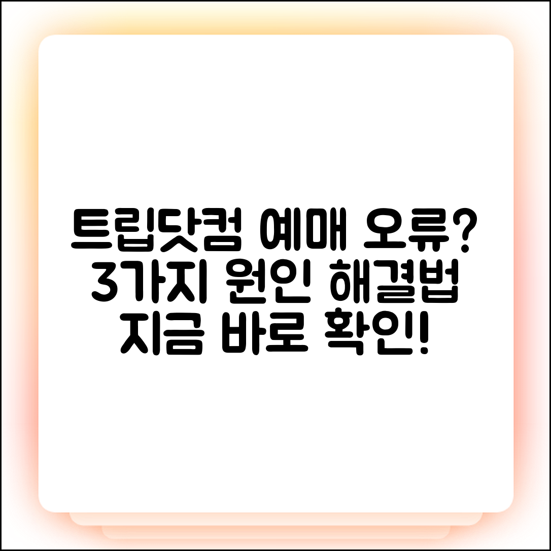 트립닷컴 항공권 예매 오류, 3가지 원인과 해결법