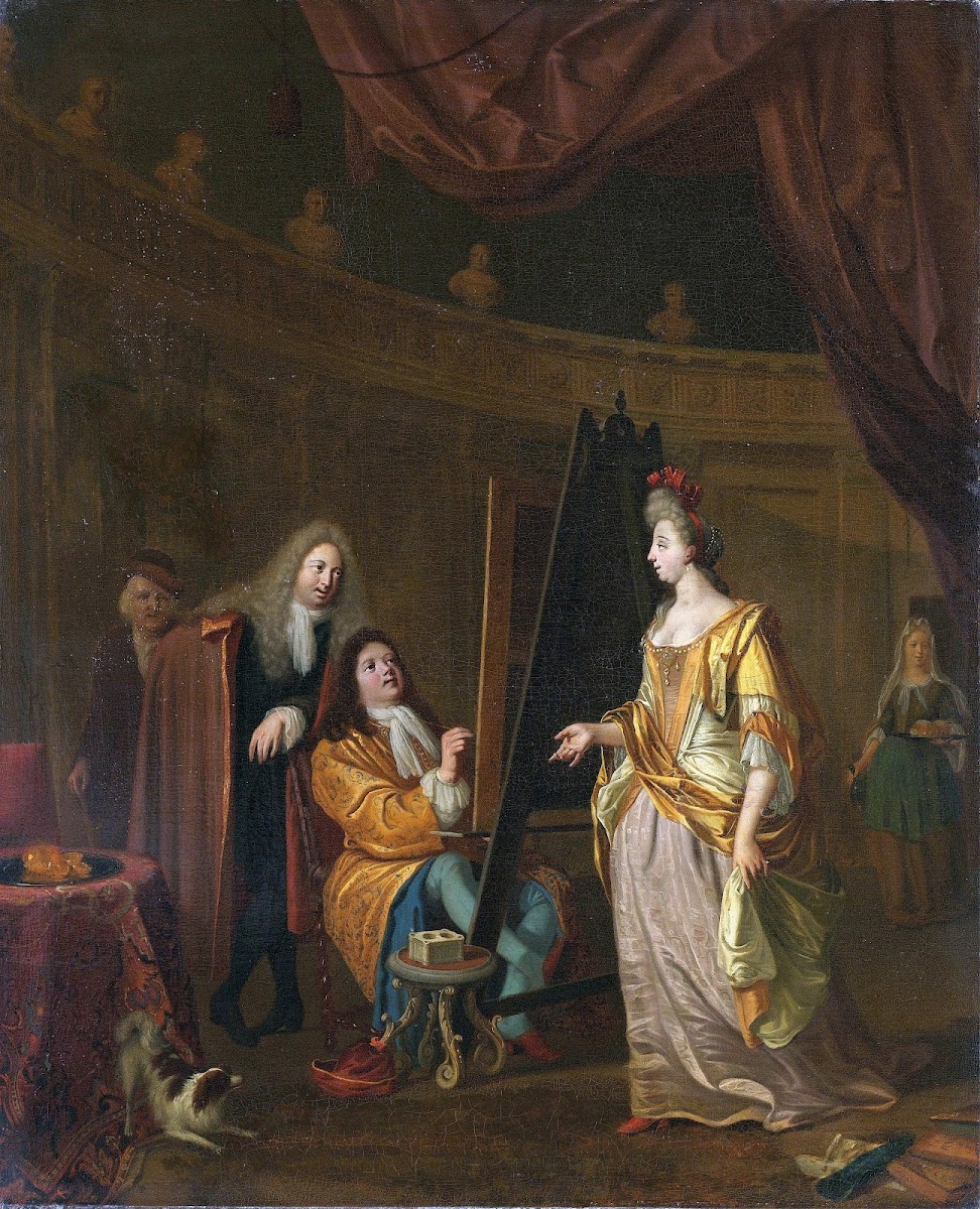 An Artist in his Studio Painting the Portrait of a Lady 1707