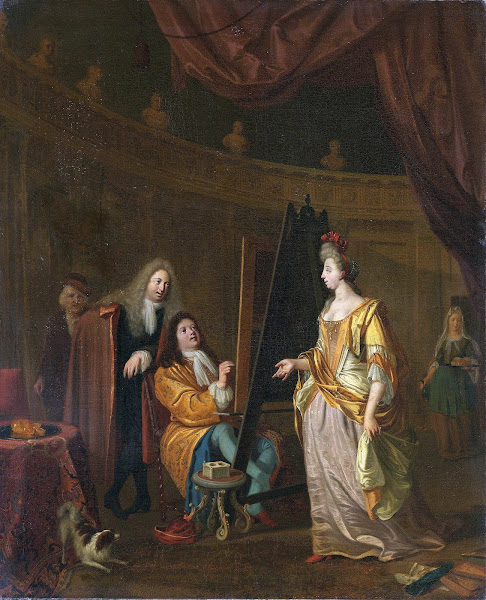 An Artist in his Studio Painting the Portrait of a Lady 1707