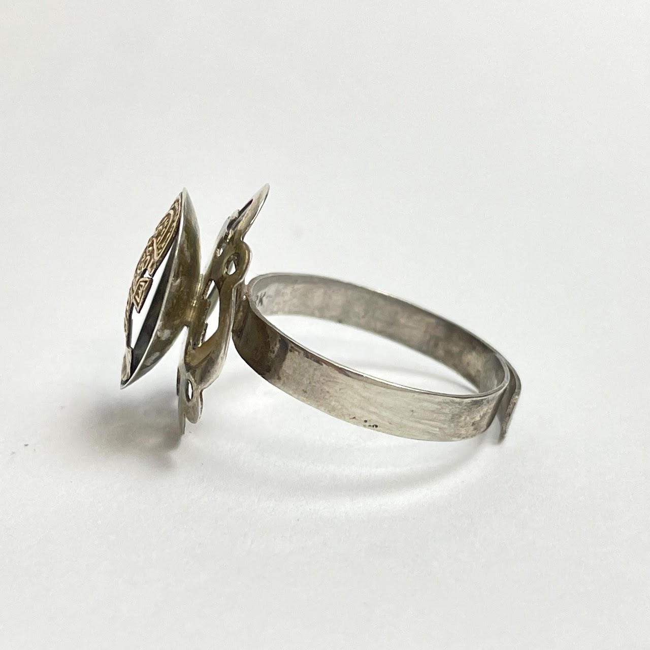 Sterling Silver & 18K Gold Incan Ring