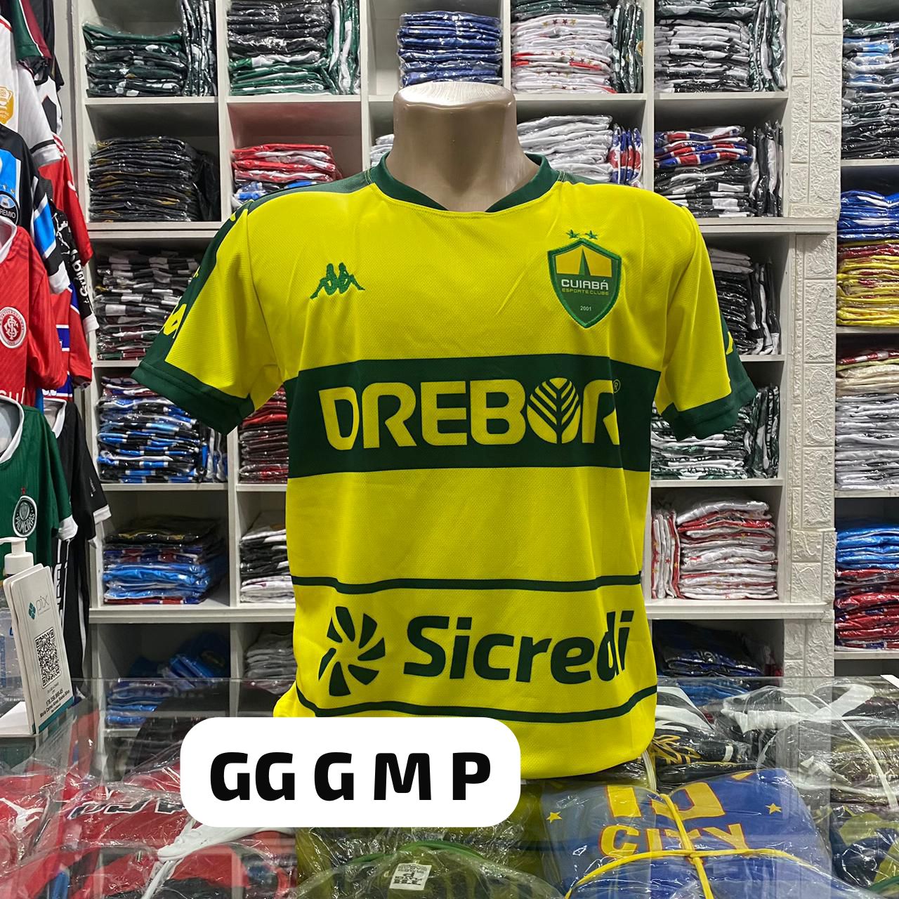 Camisa Cuiabá 2ª linha amarela (Kappa) - Drebor / Sicredi – Atacado no Brás