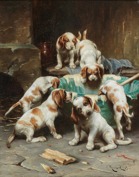 Beagle Puppies Feasting 1889