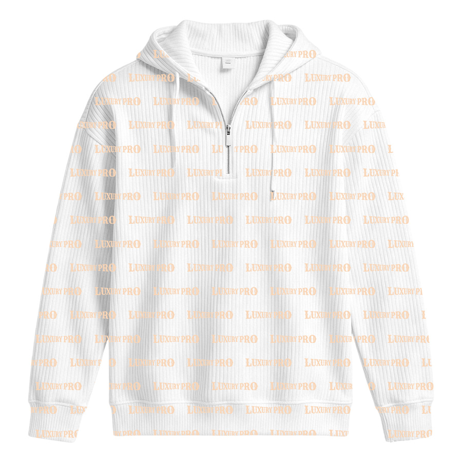 AOP Popcorn Texture Half Zip Sweatshirt