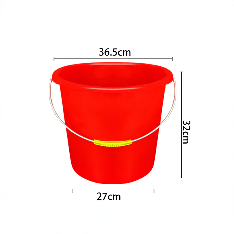 Plastic bucket with handle, various sizes