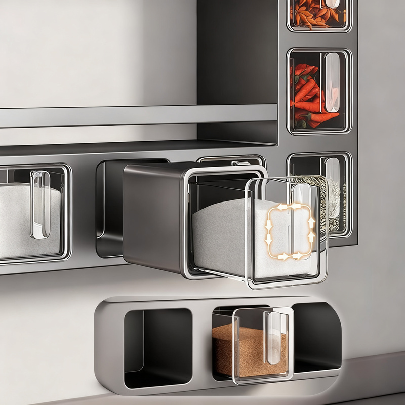 Wall-mounted spice rack, carbon steel