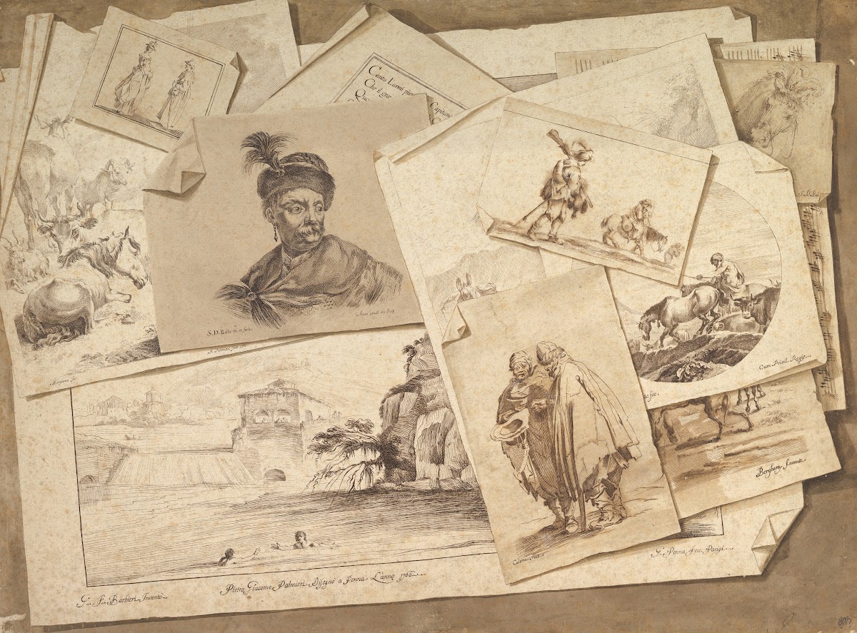 Trompe LOeil Exercise Prints On A Table Top 1766