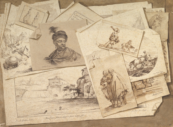 Trompe LOeil Exercise Prints On A Table Top 1766