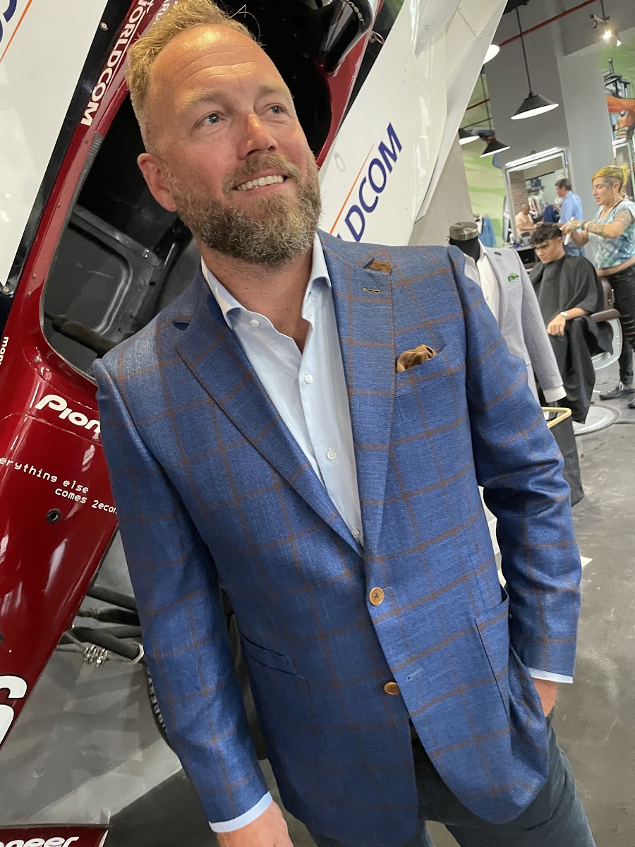 Custom suit commission underway at Bespoke By CB, full bespoke process for South Florida clients