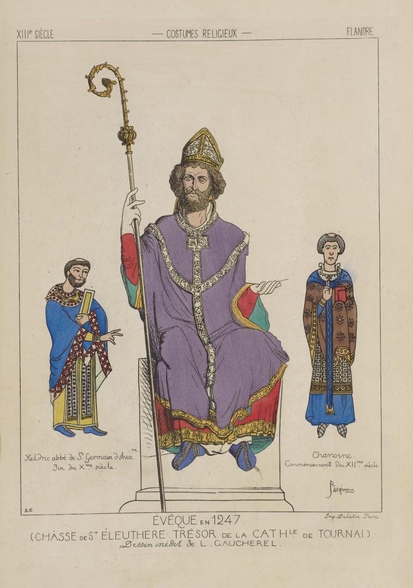 Évêque en 1247 Châsse de St Éleuthère Trésor de la Cathédrale de Tournai 1869