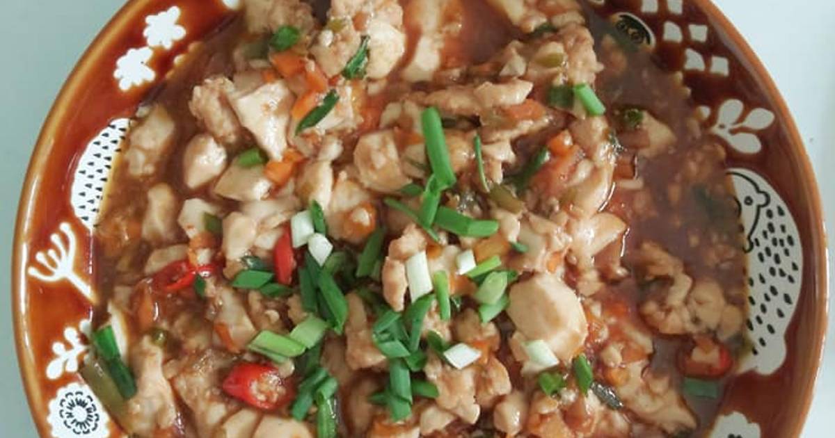 Đậu hũ sốt nấm đông cô