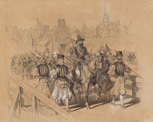 Begrüßung eines Fürsten durch den Bürgermeister und das Bürgerregiment von Wien