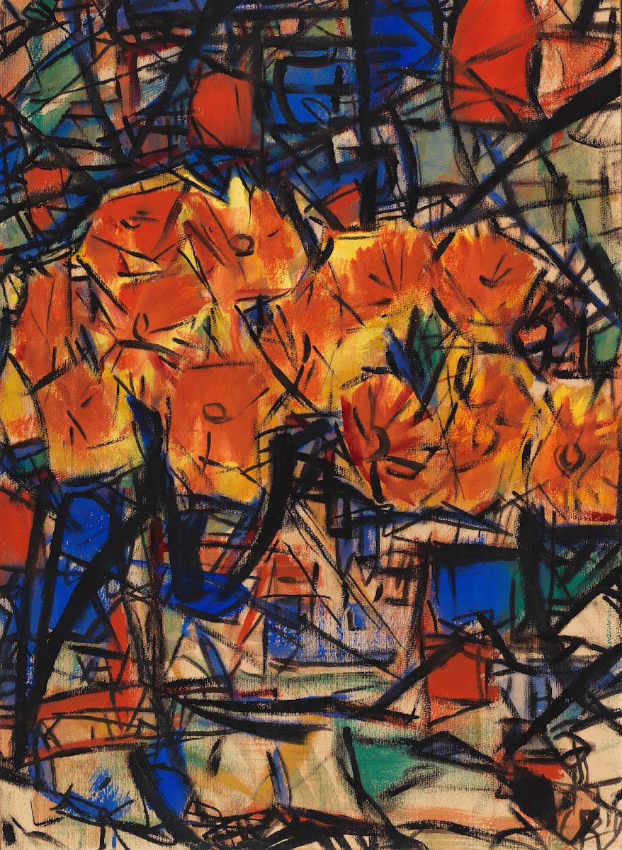 Rote Blumen in Vase 1919