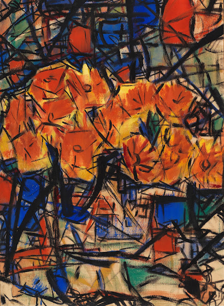 Rote Blumen in Vase 1919