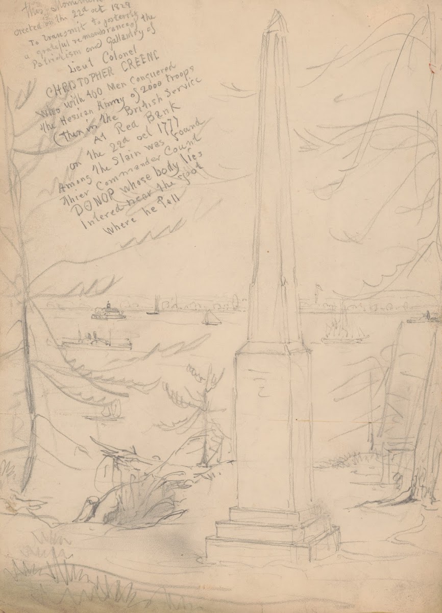 Monument on the banks of the Delaware River 1840 1870