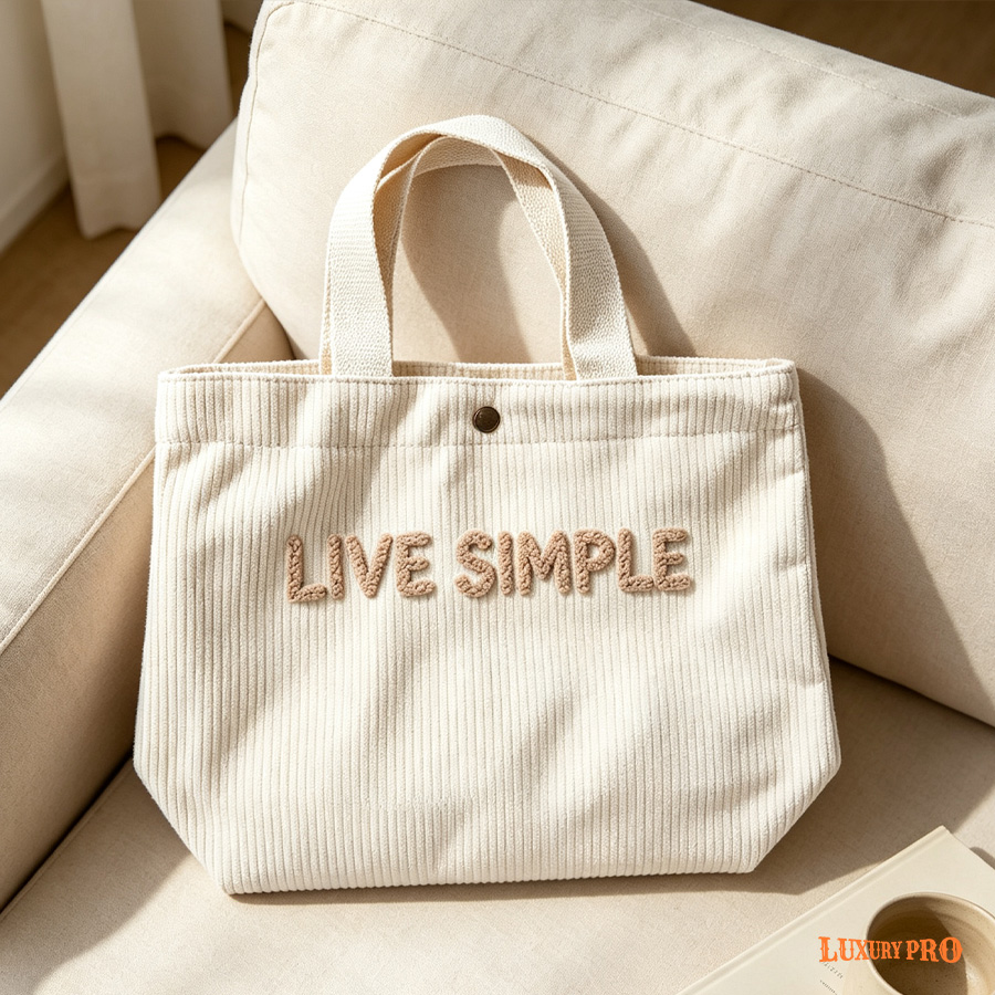 Corduroy Button Tote Bag GS‑369