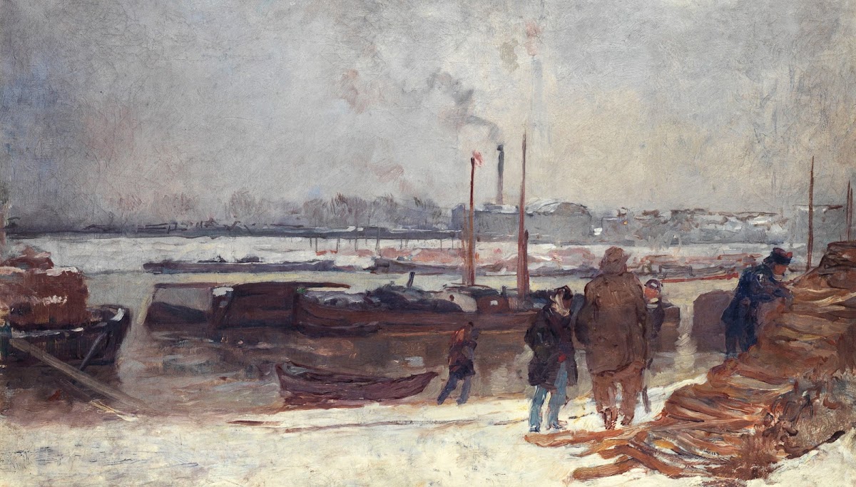La Seine au quai dAusterlitz effet de neige 1900
