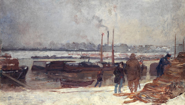 La Seine au quai dAusterlitz effet de neige 1900