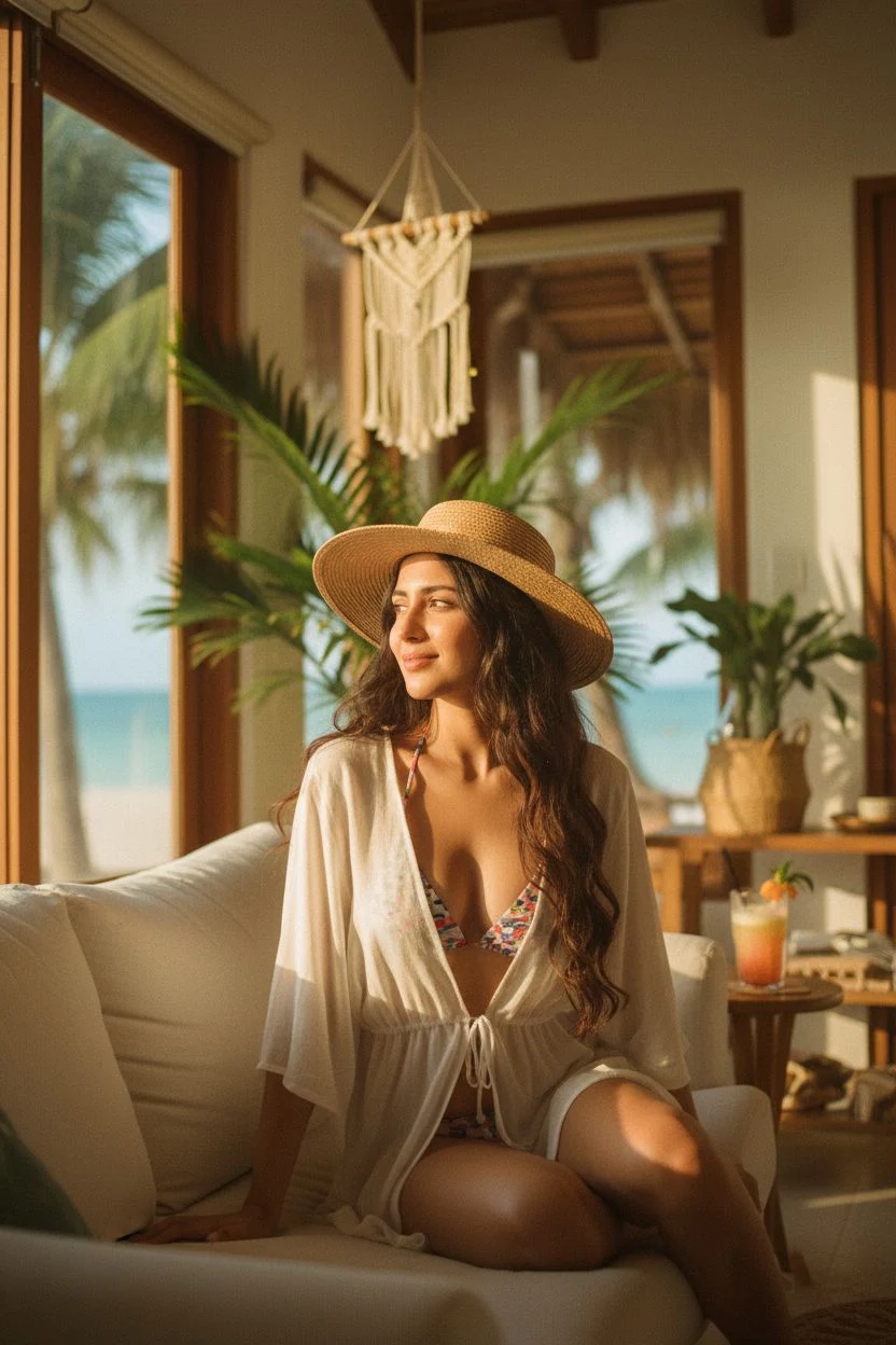 Fotografía hiperrealista de una hermosa modelo