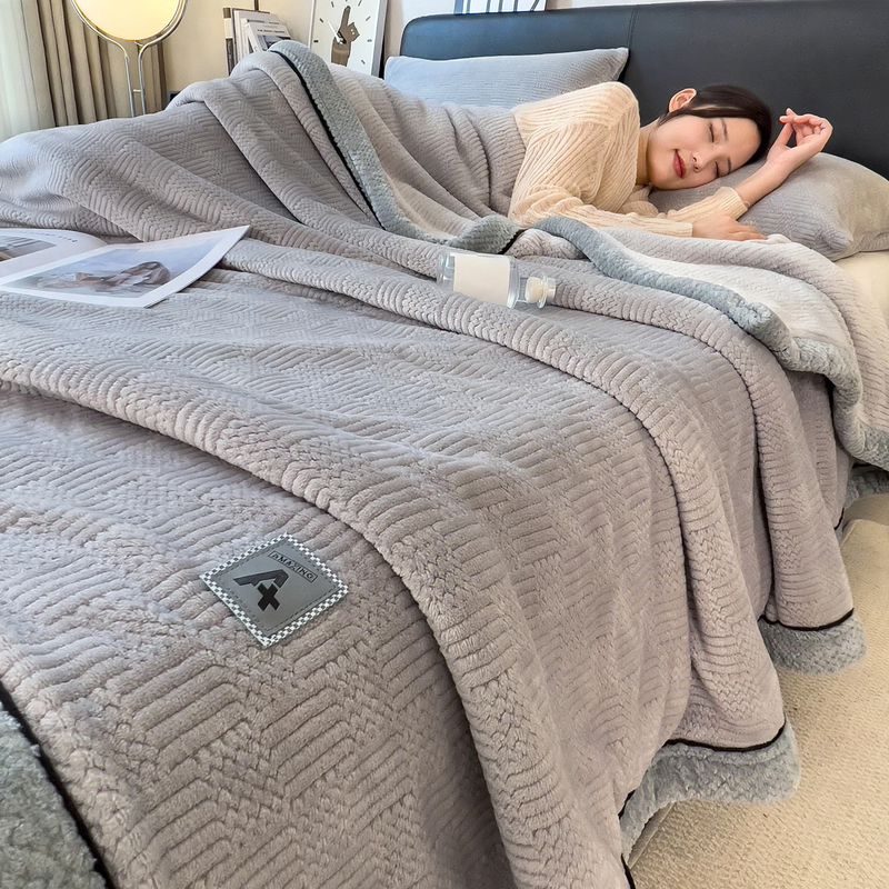 Thickened Milk Fiber Fleece Blanket, solid color