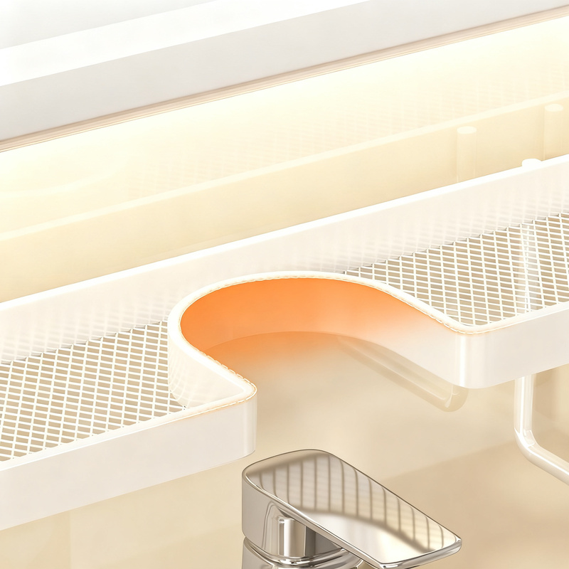 Badezimmer-Ablage für Waschbecken ohne Bohren