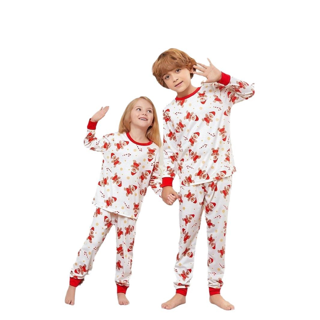 Christmas pajama set for the family with gingerbread man print