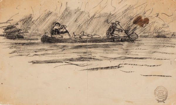 Canoe with Two Men 1895