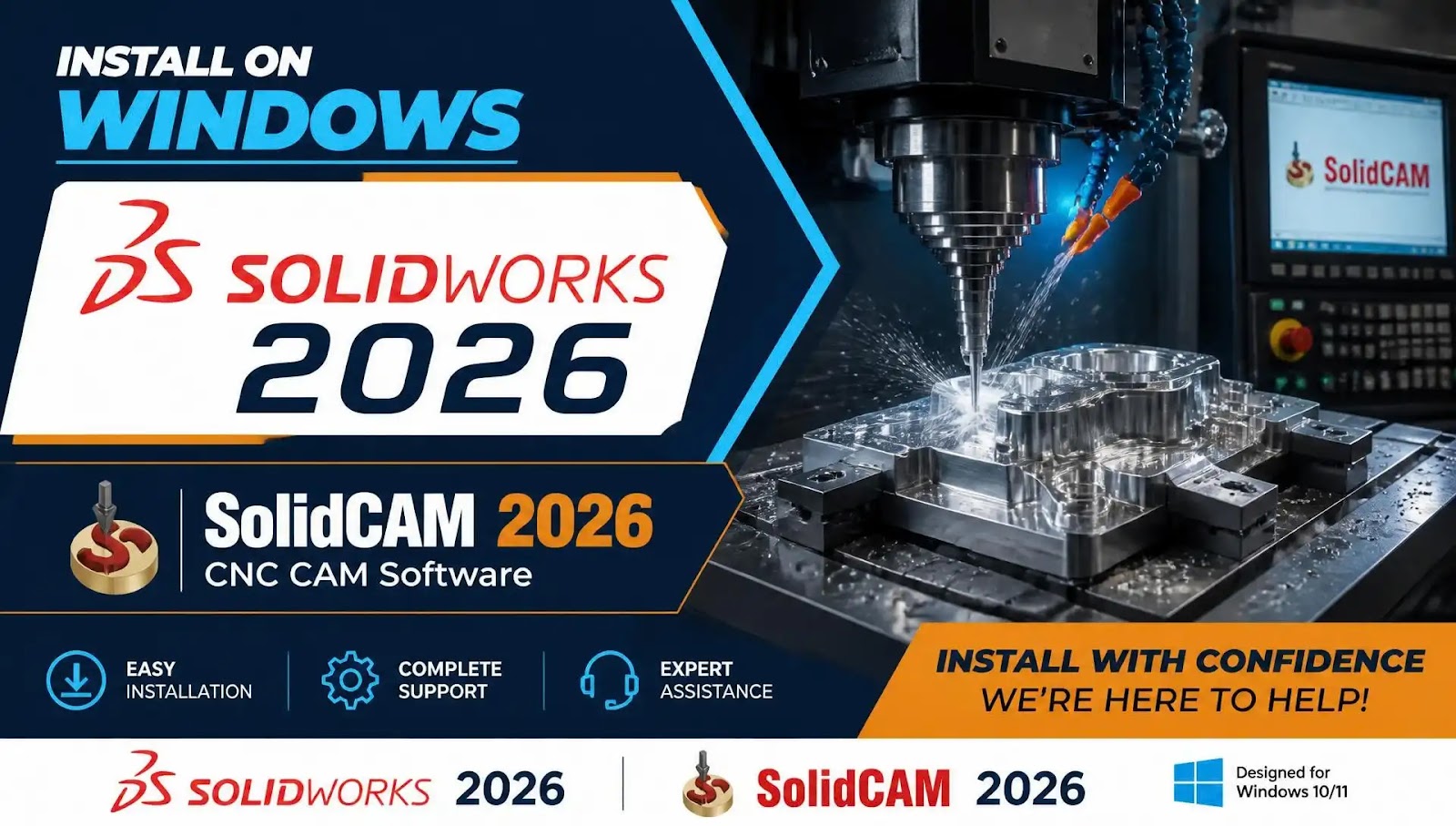 SolidWorks & SolidCAM 2026 Download | CAD/CAM Setup & Post-Processor Fixes app thumbnail