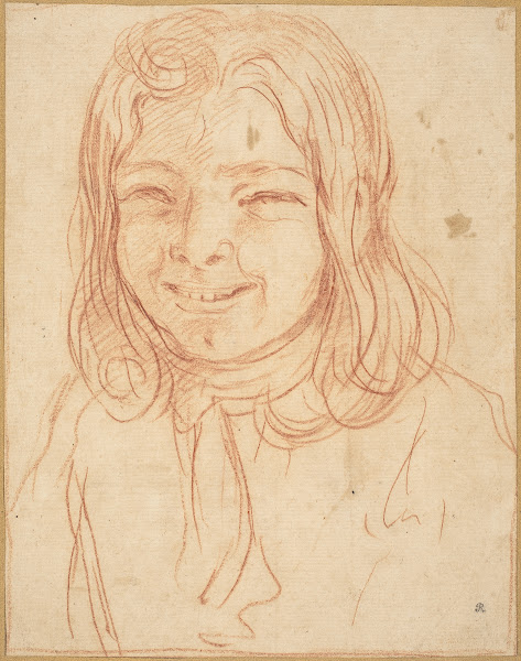 A Smiling Boy with Flowing Hair c 1700
