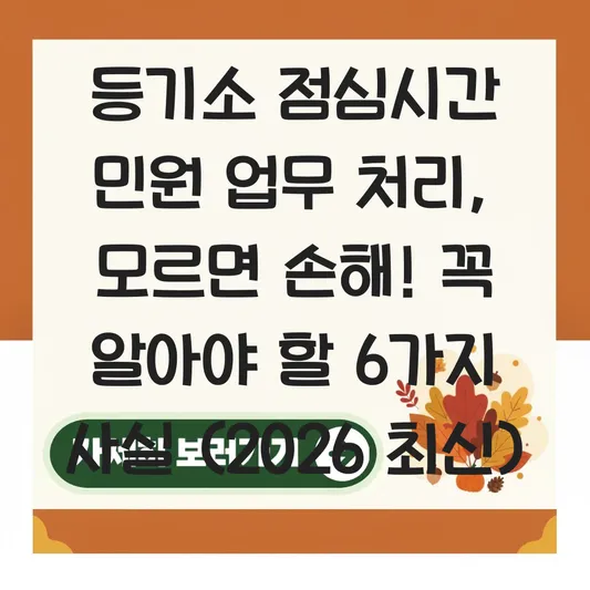 등기소 점심시간 민원 업무 처리