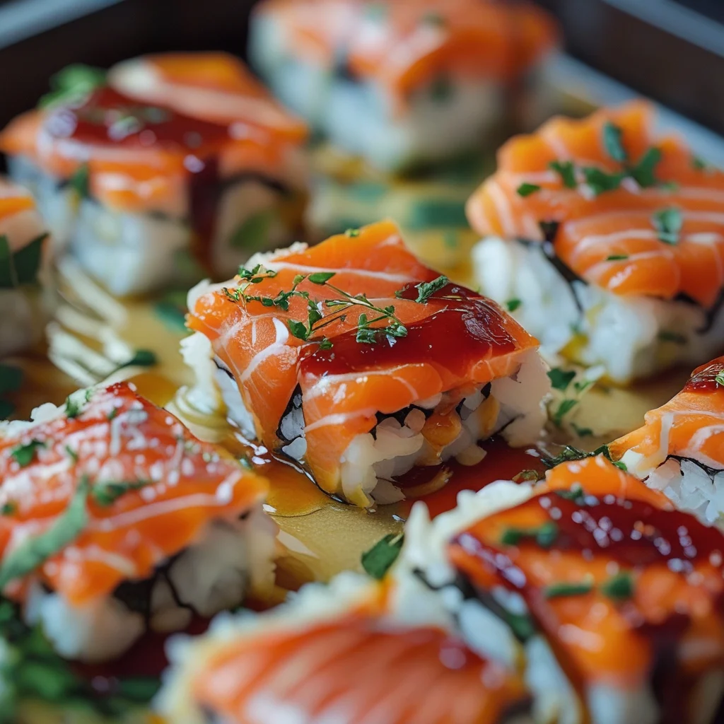 Spicy Salmon Sushi Bake Recipe - Easy, Flavorful & Family-Friendly finished