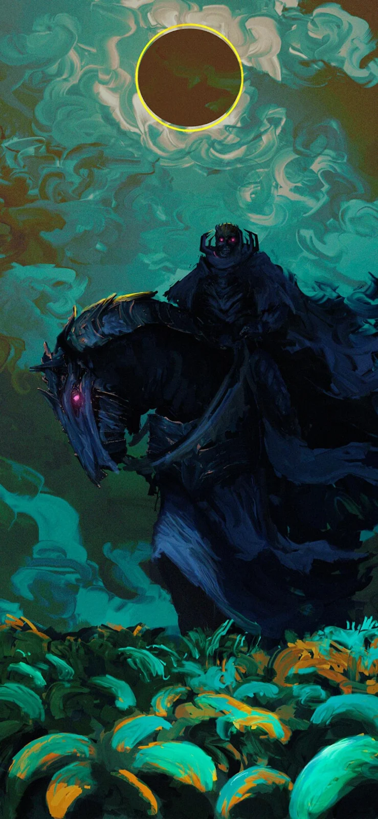 Skull Knight From Berserk - Digital Painting Full HD iPhone Wallpaper (1090x2360)