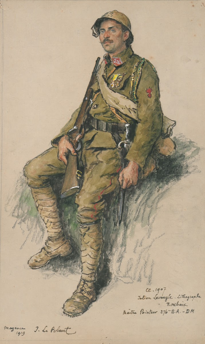 Portrait dun militaire français de la Première Guerre Mondiale 1919