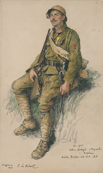 Portrait dun militaire français de la Première Guerre Mondiale 1919