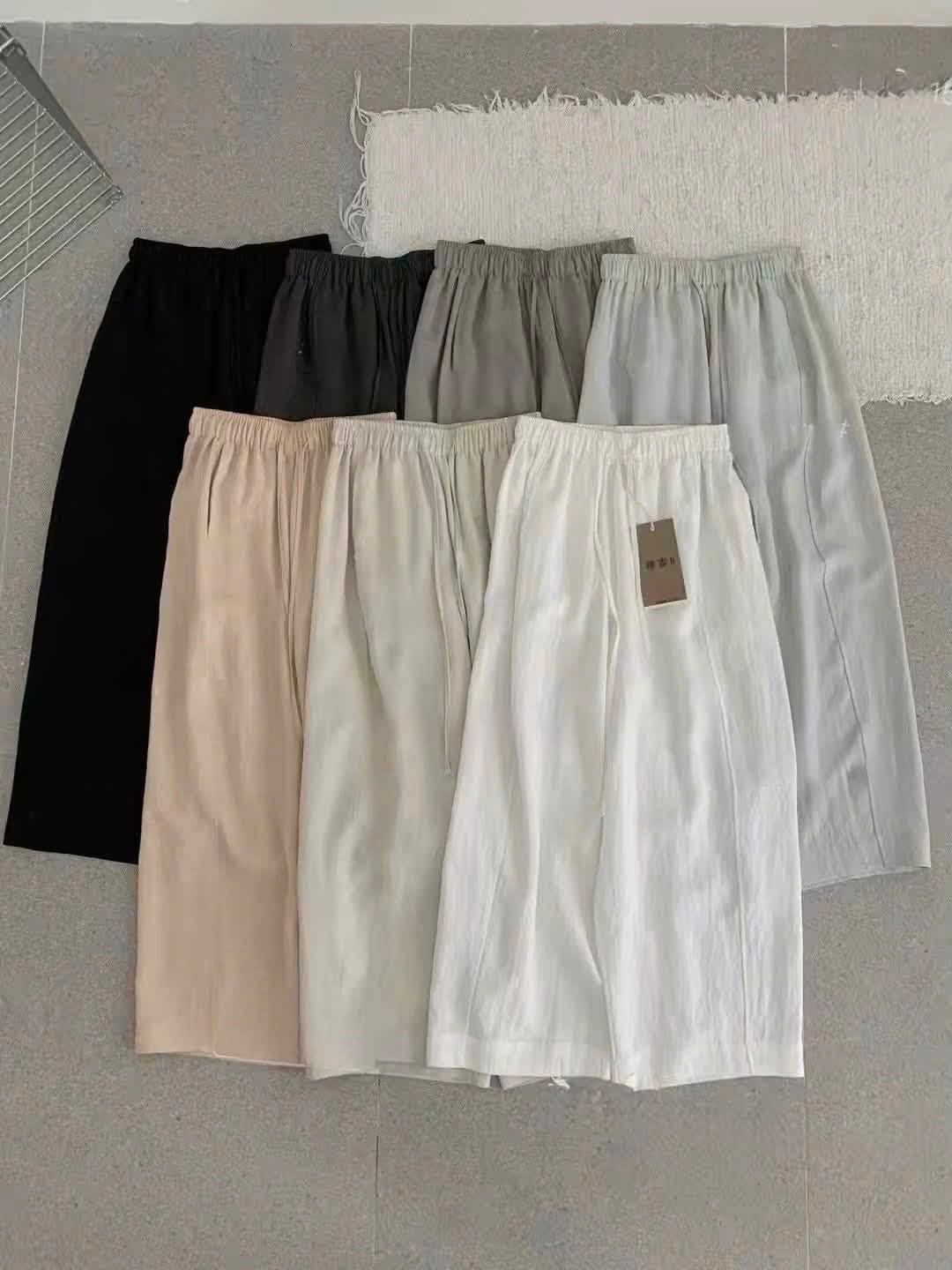 Quần ống rộng vải Tang trơn lưng chun đường li trước XONXEN SHOP 1519 – Image 3