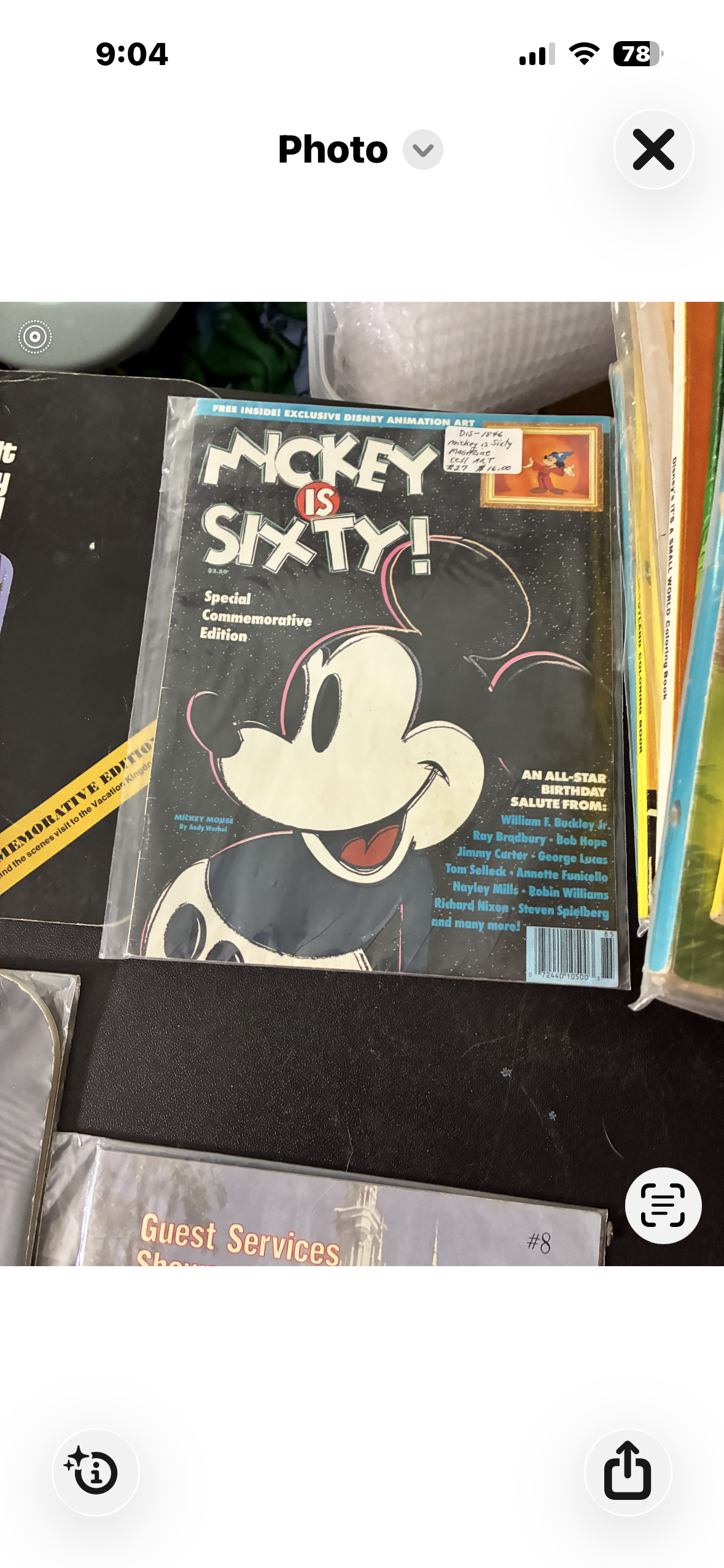 1988 Mickey Is Sixty commemorative magazine with Andy Warhol cover art, celebrating Mickey Mouse's 60th birthday
