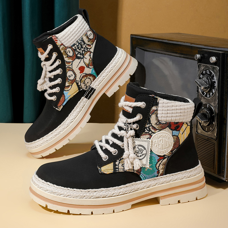 Men's High-Top Boots, PU Upper Material, Slip-Resistant