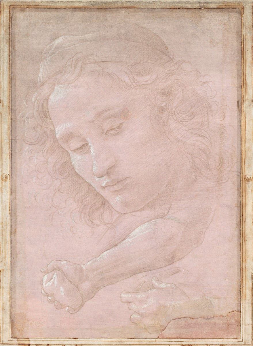 Head of a Youth Wearing a Cap a Right Forearm with the Hand Clutching a Stone an