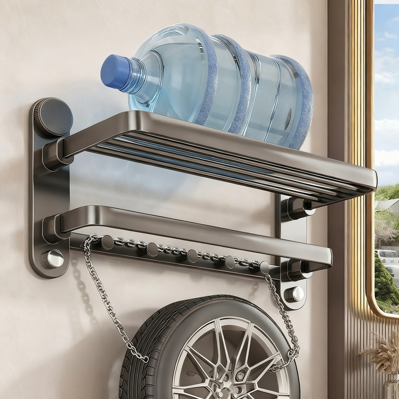 Adhesive towel holder, metal, modern