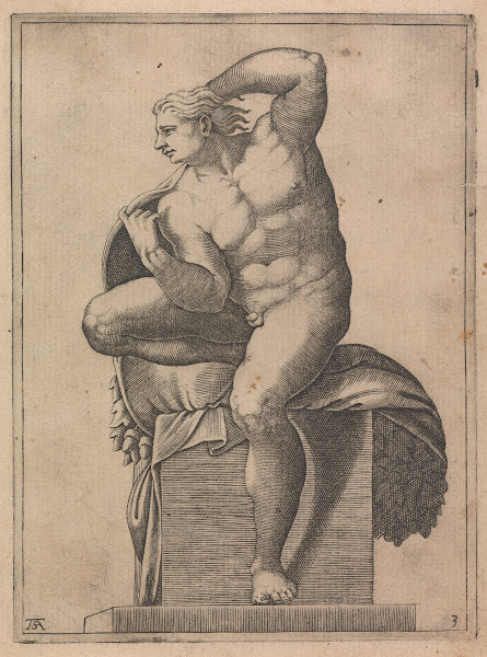 Male Nude from Panel of God Separating Light from Dark 1550 1585