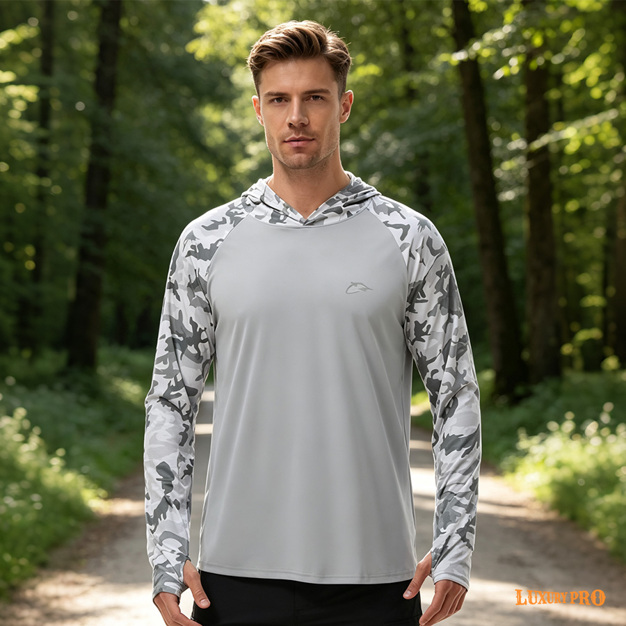 AOP TPM bird eye fabric raglan hooded sweatshirt