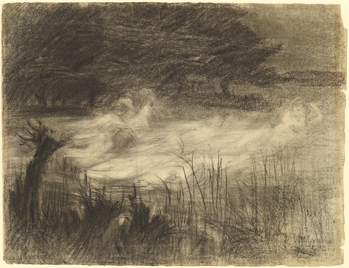 Woman Floating in a River Attended by Several Female Spirits c 1895