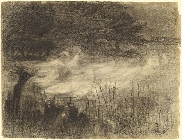 Woman Floating in a River Attended by Several Female Spirits c 1895