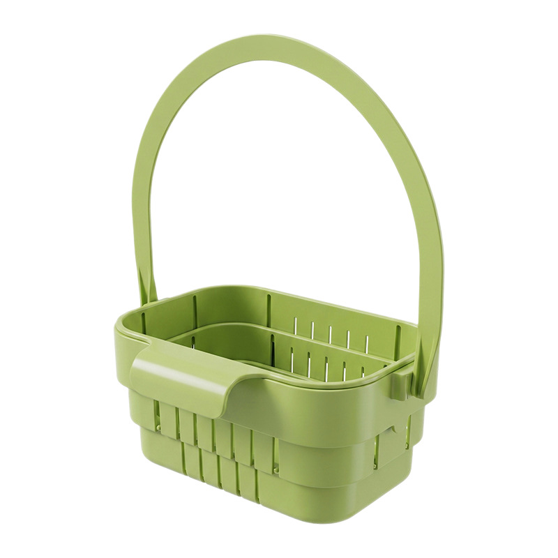 Collapsible draining basket for the sink