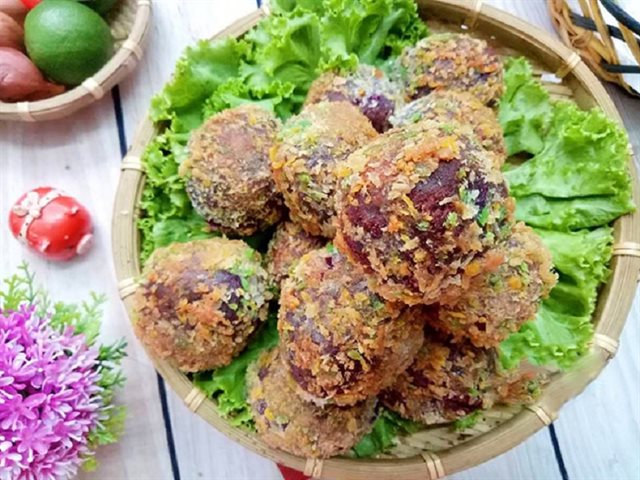 Bánh Khoai Lang Tím Nhân Tôm Thịt